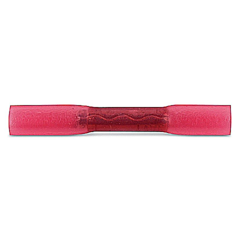 Sta-Kon 2RAS18X Heat Shrinkable Insulated Butt Splice Connector, 22 to 18 AWG Conductor, 1-1/2 in L, Copper, Red